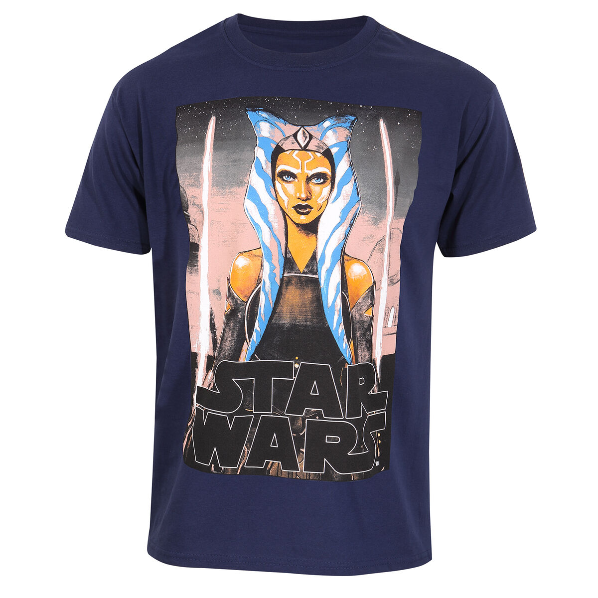 Short Sleeve T-Shirt Star Wars White Blades Blue Unisex XL