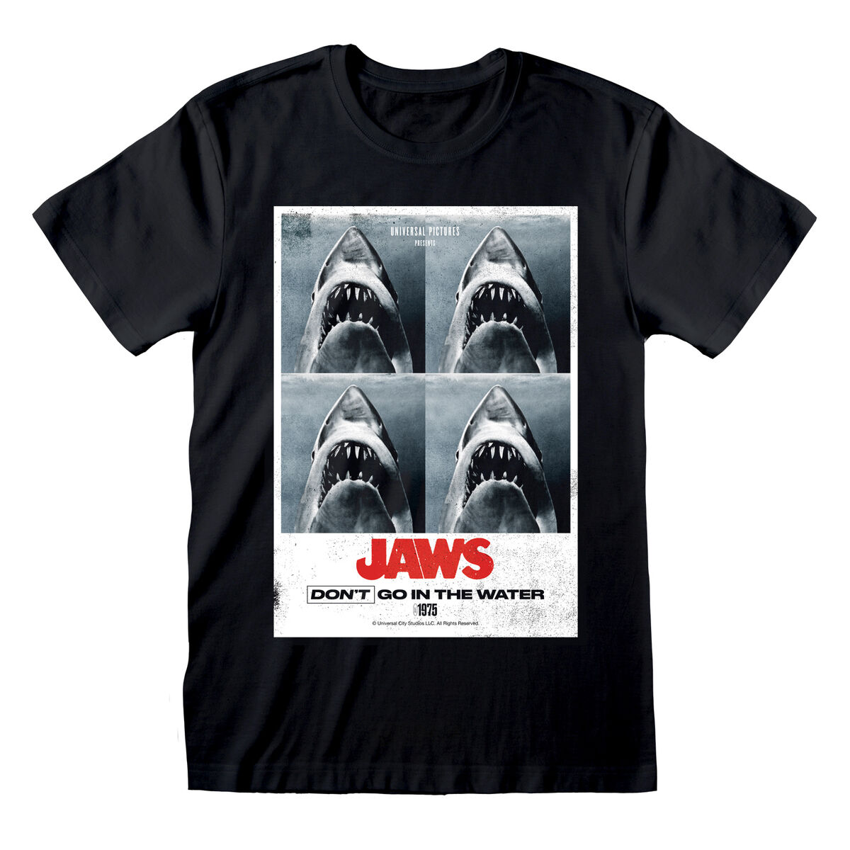 Short Sleeve T-Shirt Jaws Don´t Go In The Water Black Unisex XXL