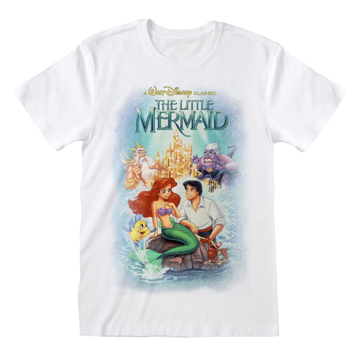Short Sleeve T-Shirt The Little Mermaid Classic Poster White Unisex M