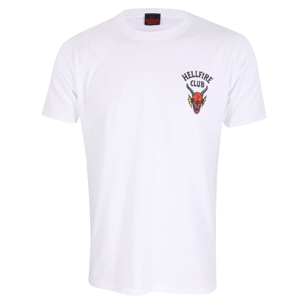 Short Sleeve T-Shirt Stranger Things Helfire Club White Unisex M